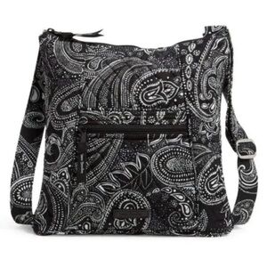 Vera Bradley Black and White Paisley Crossbody shoulder Bag